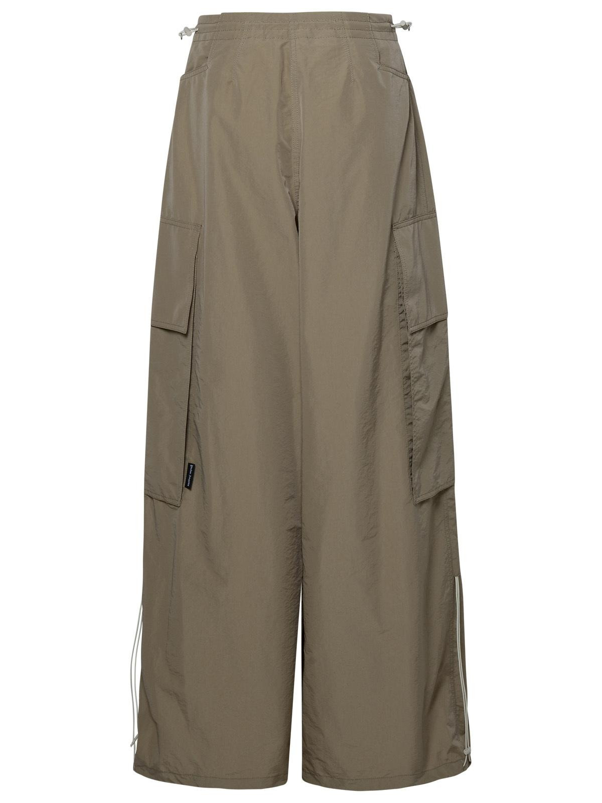 Palm Angels Woman Beige Nylon Pants - 3