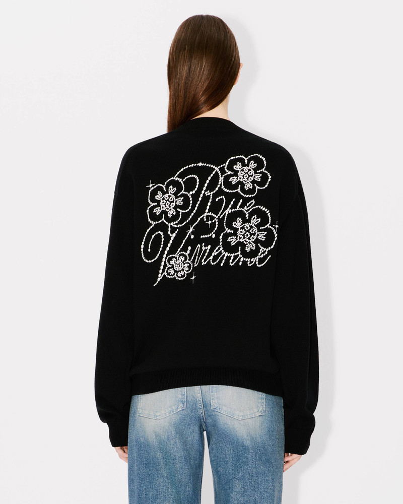 'KENZO Constellation' genderless embroidered cardigan in wool and cotton 4
