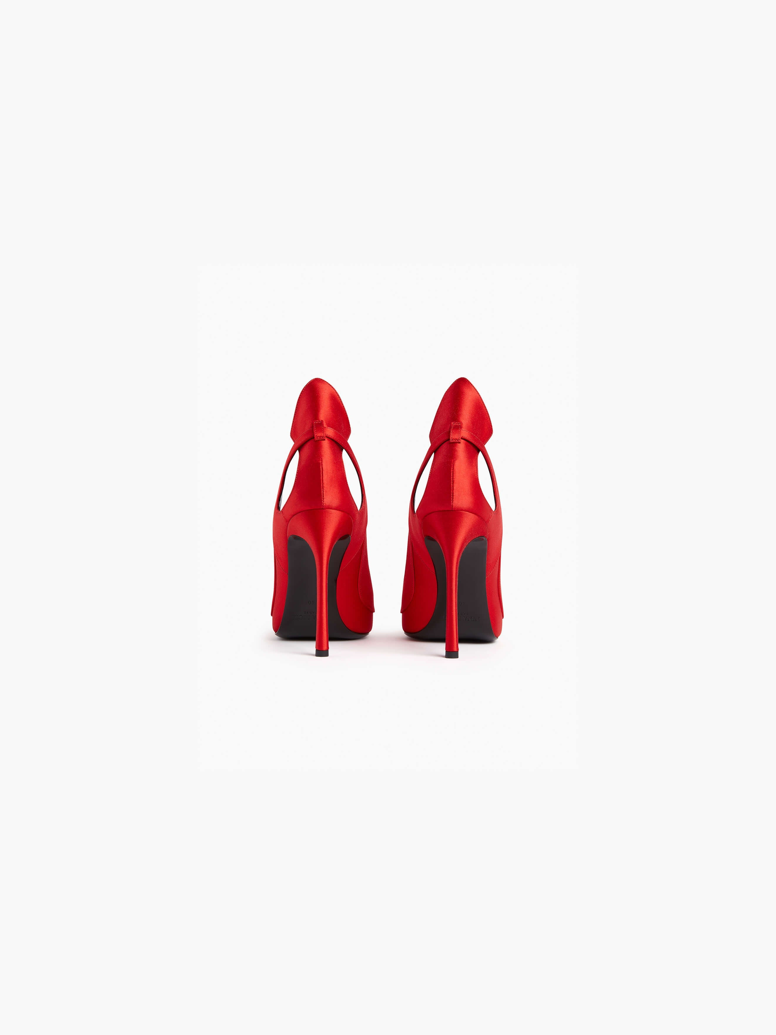 Red Satin Pumps - 4