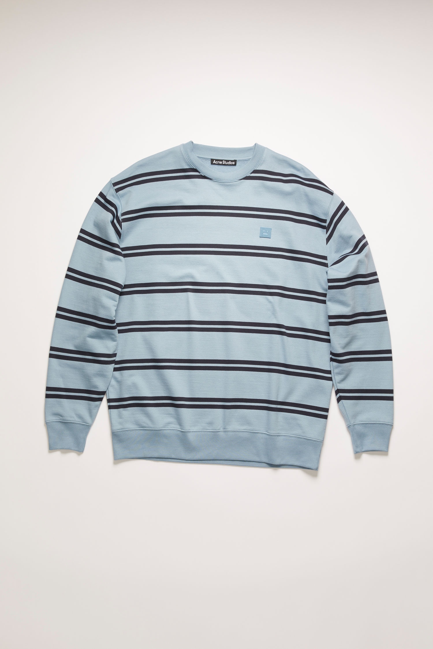 Oversized stripe sweatshirt mineral blue - 1