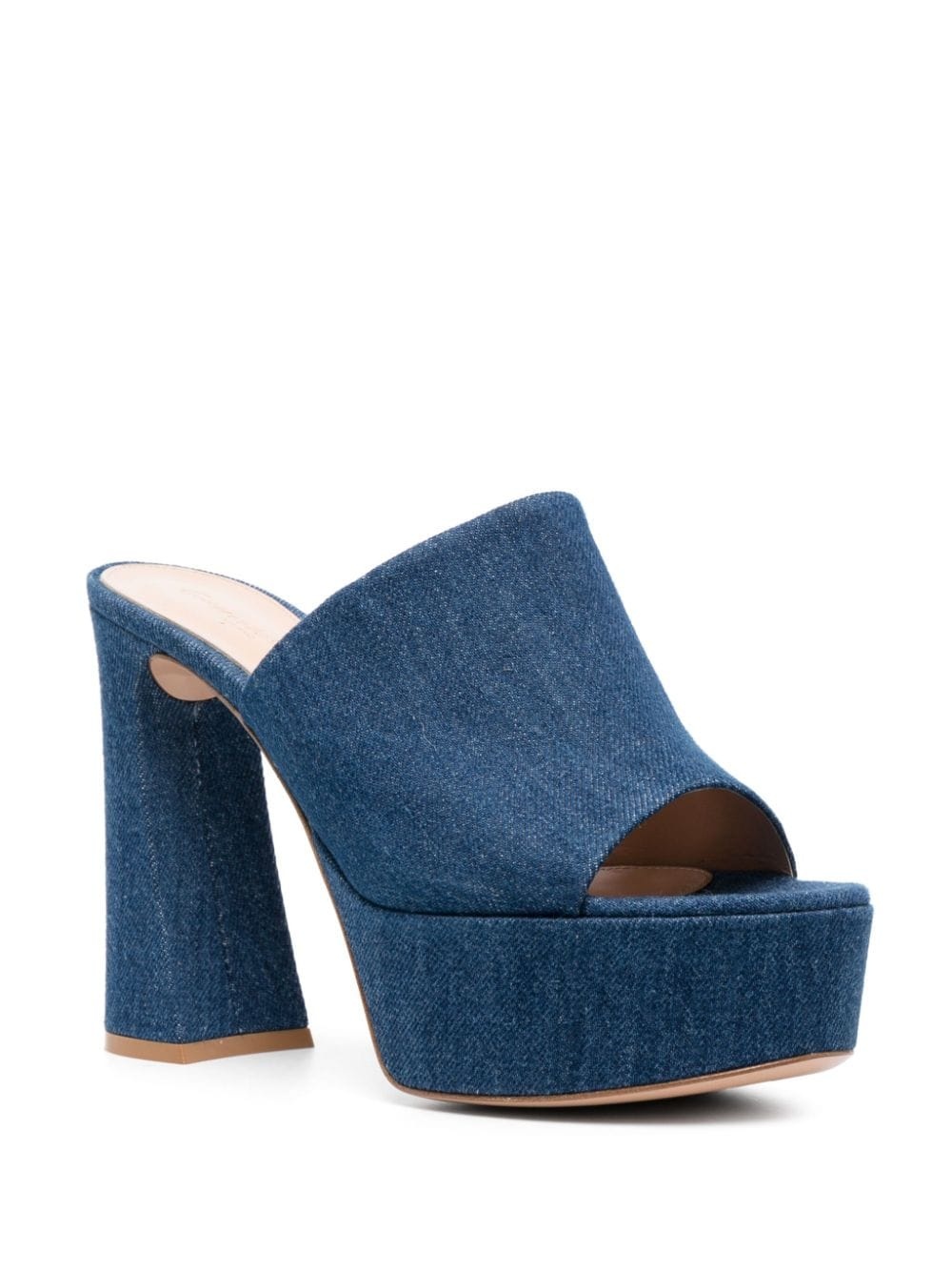 130mm platform denim mules - 2