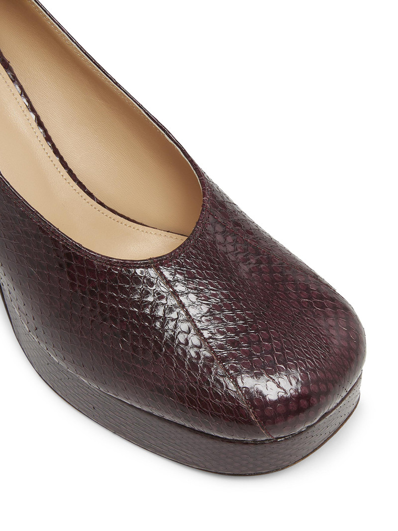 Women's Loti 100MM Snakeskin-Embossed Leather Platform Pumps - Evening Purple 5