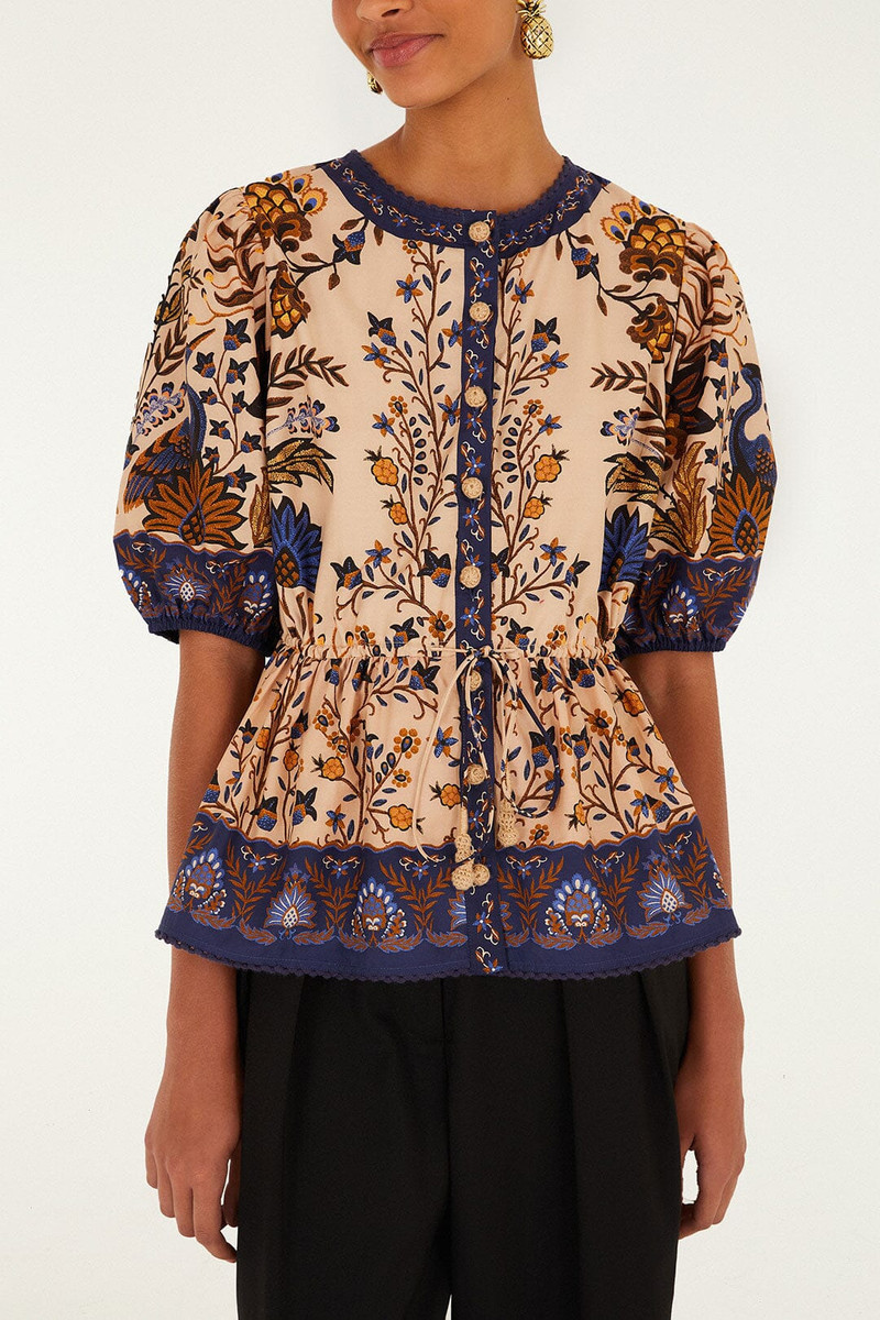 FARM RIO Pink Marvelous Garden Blouse outlook