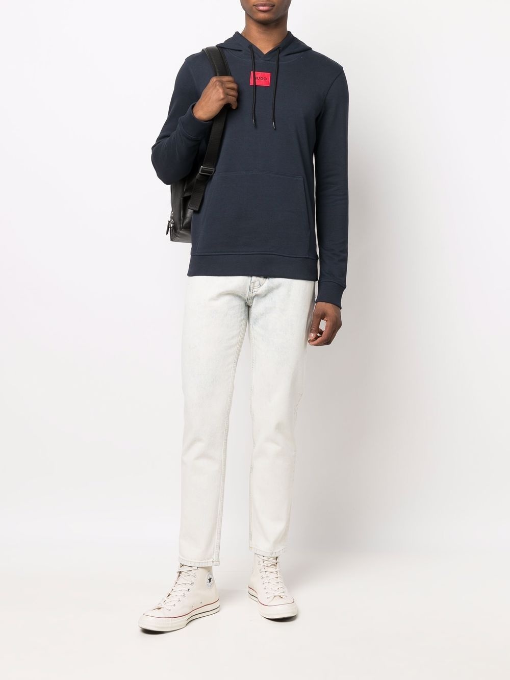 logo-patch detail hoodie - 2