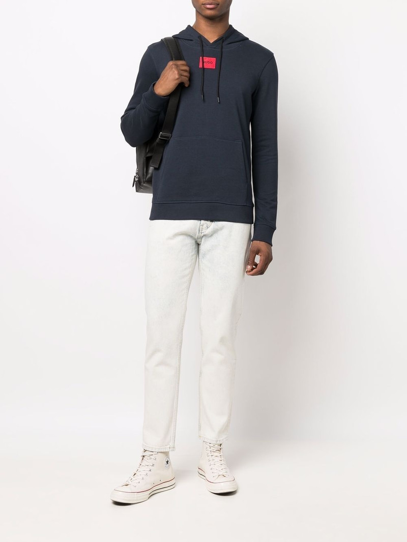 HUGO logo-patch detail hoodie outlook