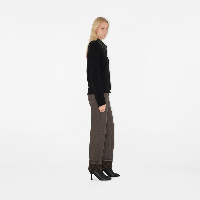 Check Label Wool Cardigan 4