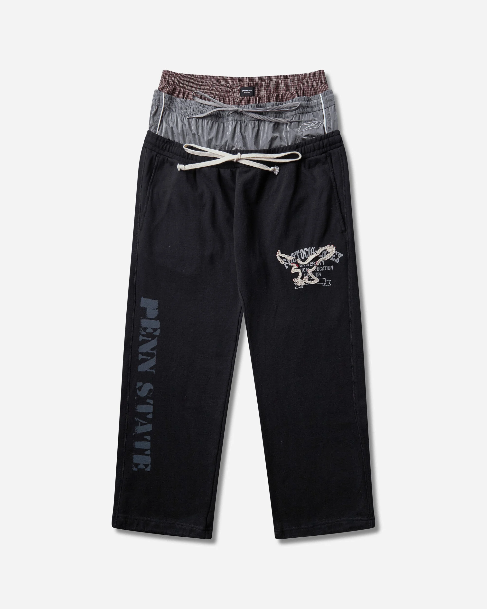 Men's Retro 3 Layered Sweatpants Black - 1