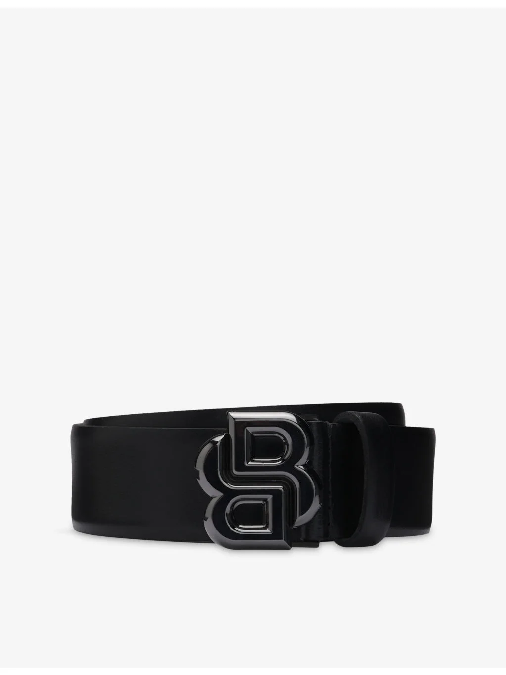 Monogram-Buckle Leather Belt - 1