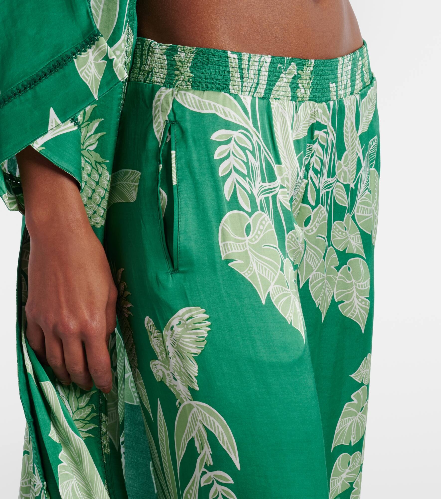 Cecile floral satin wide-leg pants - 4