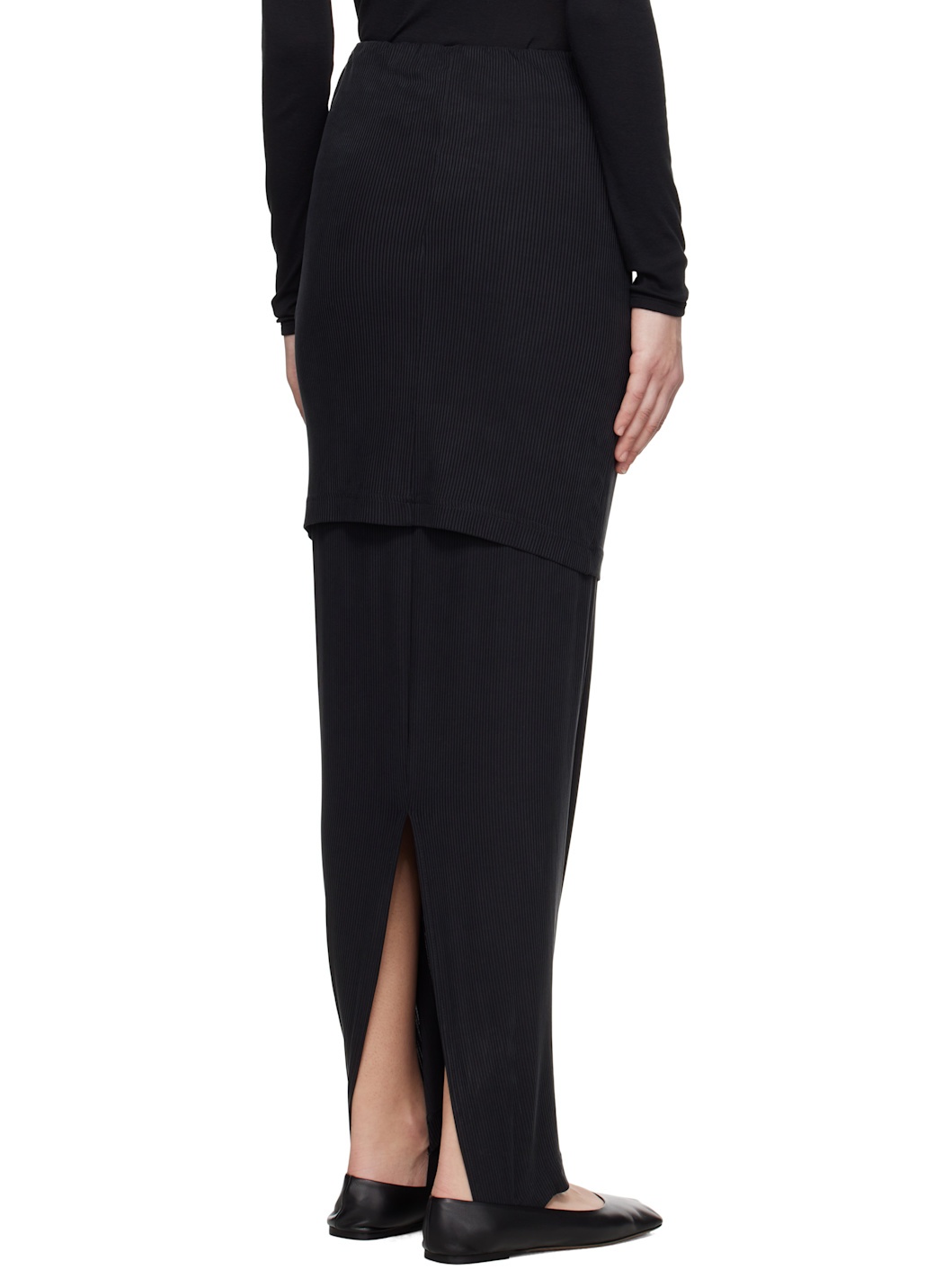 Black Fuseau Warm-Up Maxi Skirt - 3