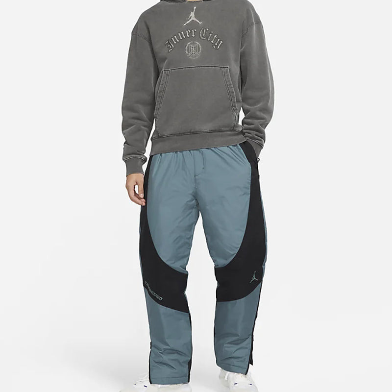 Men's Air Jordan Solid Color Printing Hooded Long Sleeves Gray DJ7974-236 - 2