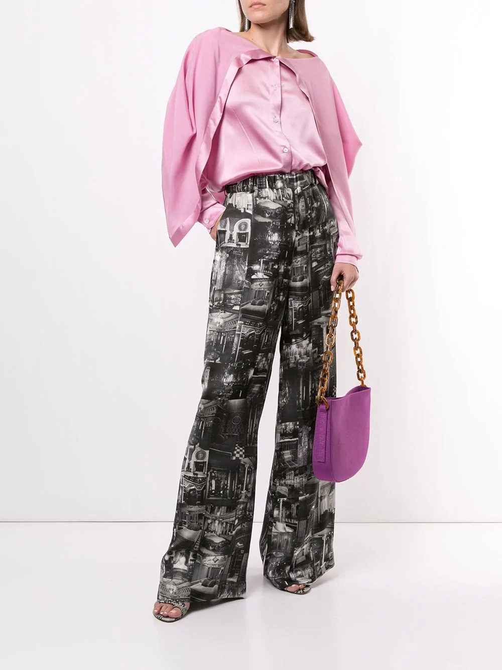 photograph-print palazzo pants - 2