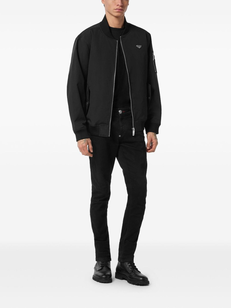 PHILIPP PLEIN logo-plaque bomber jacket outlook