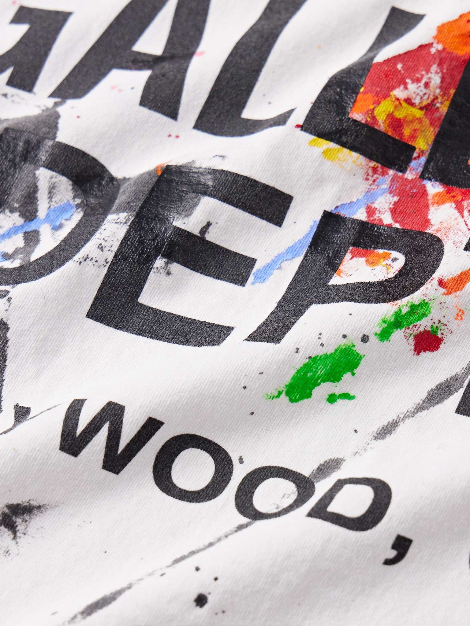 Paint-Splattered Logo-Print Cotton-Jersey T-Shirt - 4