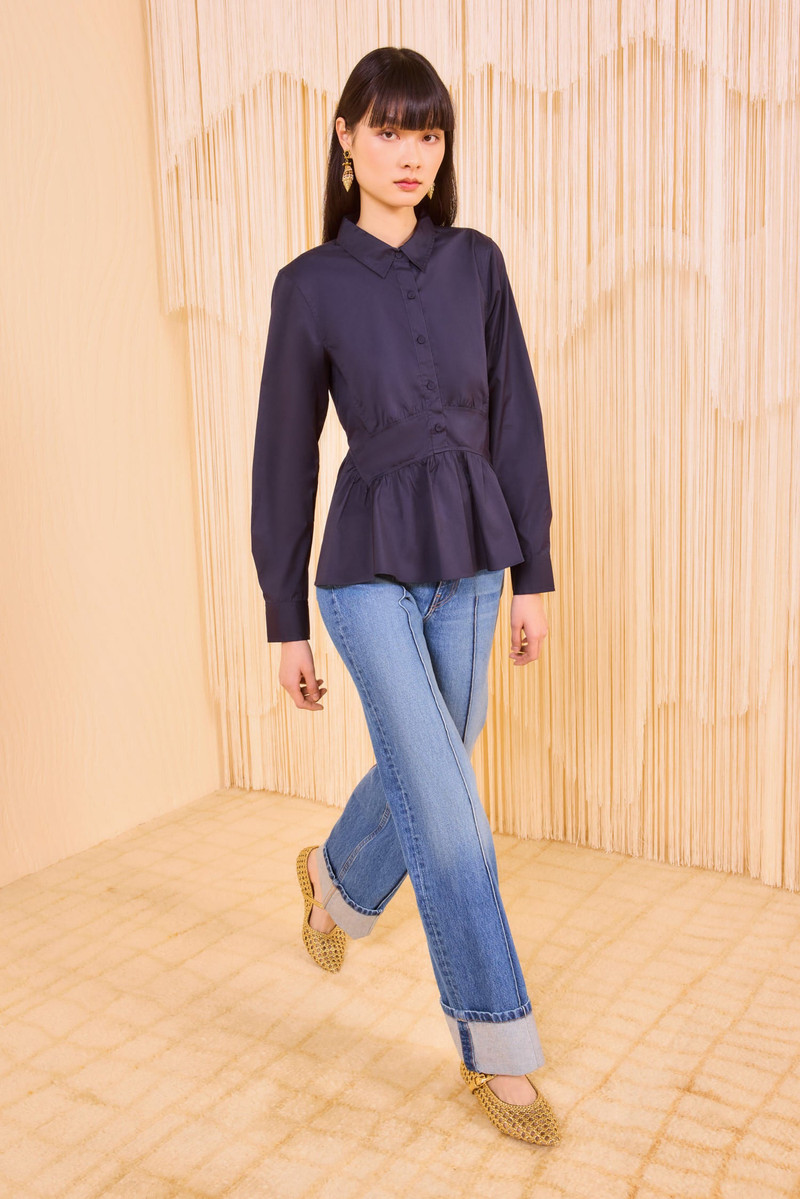 Juna Long Sleeve Peplum Blouse 1