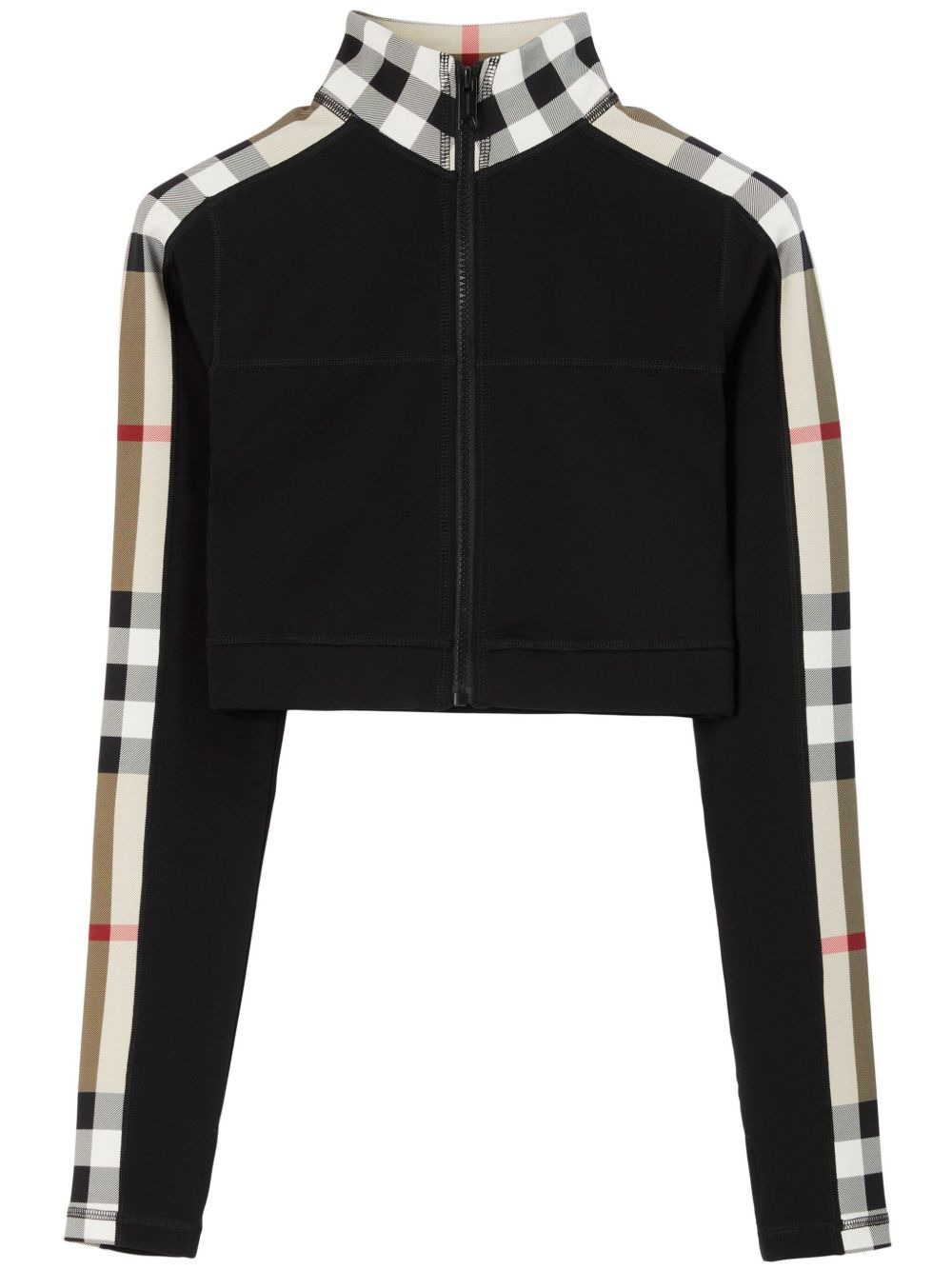 Burberry cropped check sweatshirt - 1