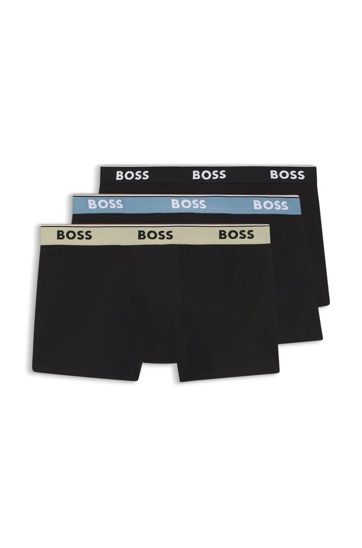 THREE-PACK OF STRETCH-COTTON TRUNKS WITH LOGO WAISTBANDS - 1