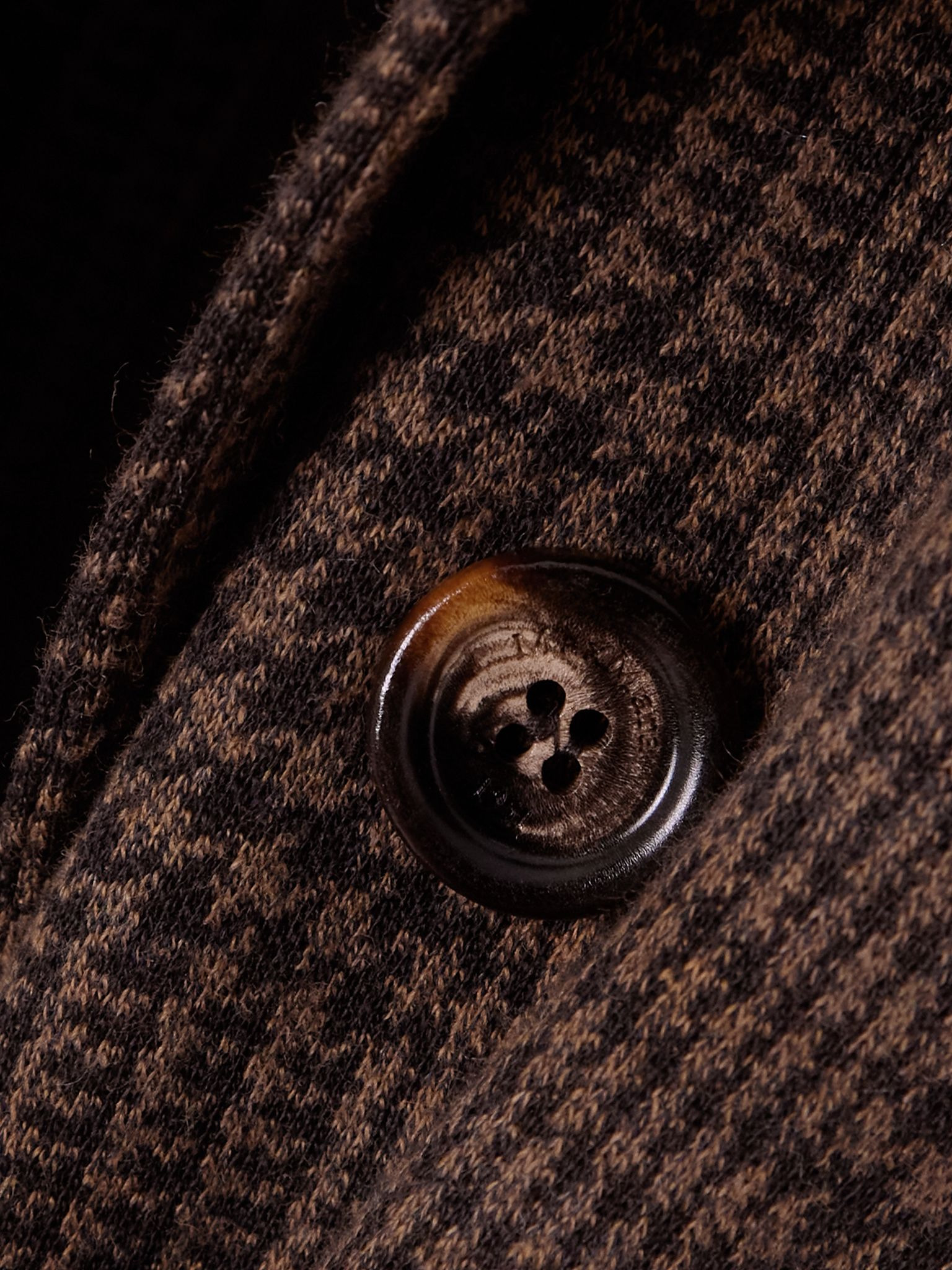 Double-breasted houndstooth cotton-blend blazer Brown - 4