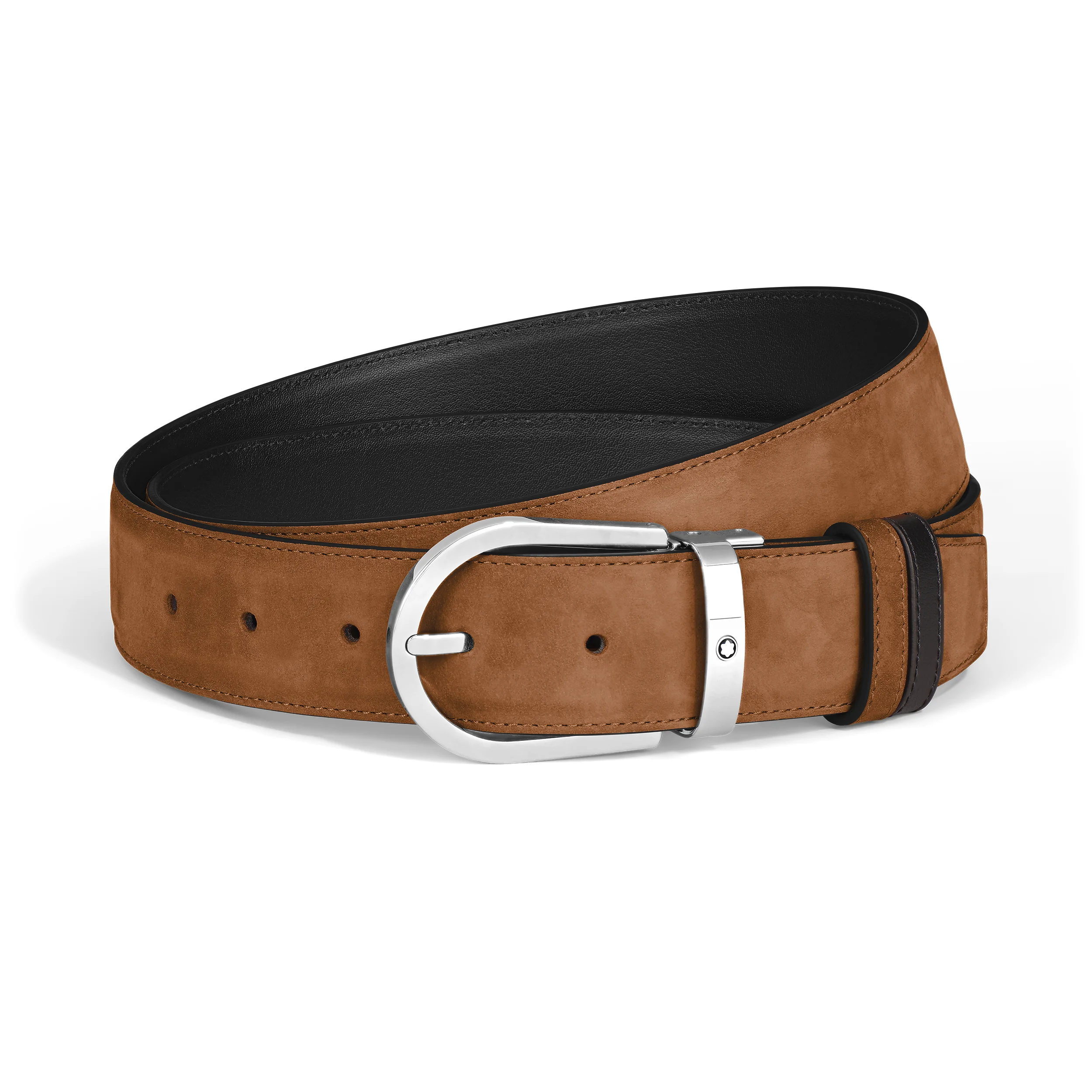 HORSESHOE 35 MM REVERSIBLE BELT IN SUEDE LEATHER - 1