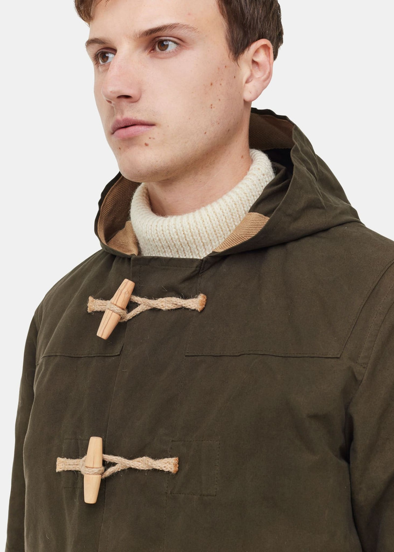 Men's Bailey Wax Duffle Coat Khaki 4