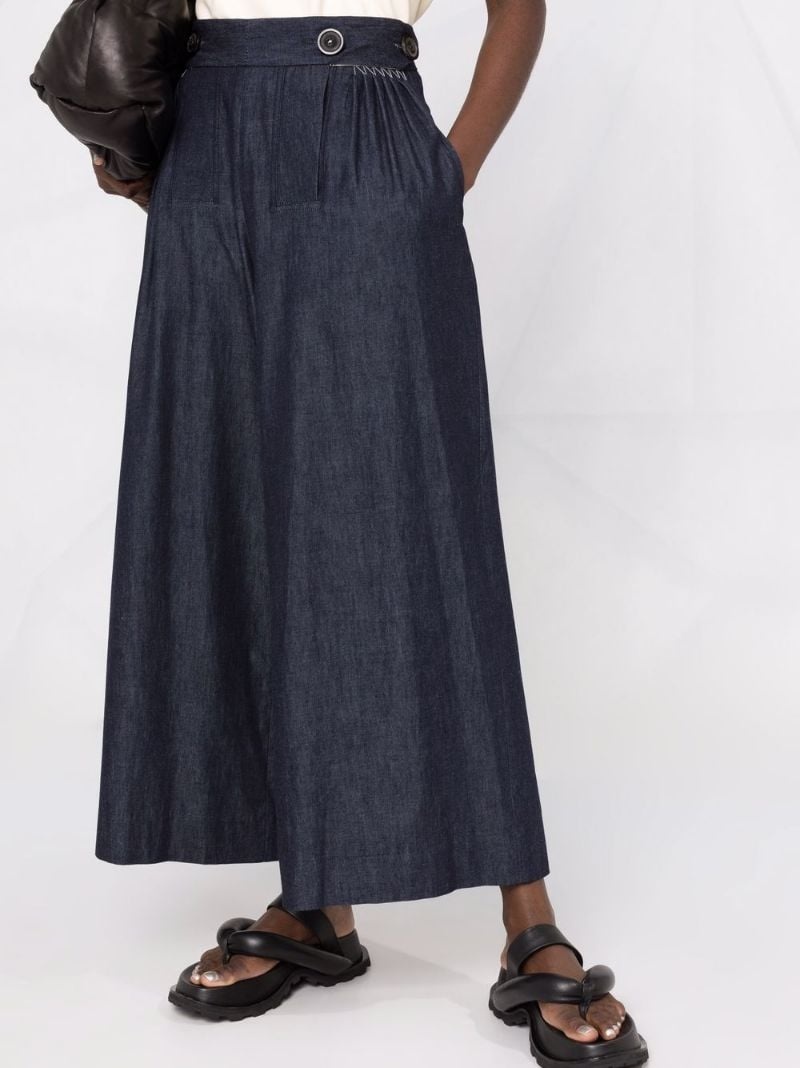 wide leg denim trousers - 5