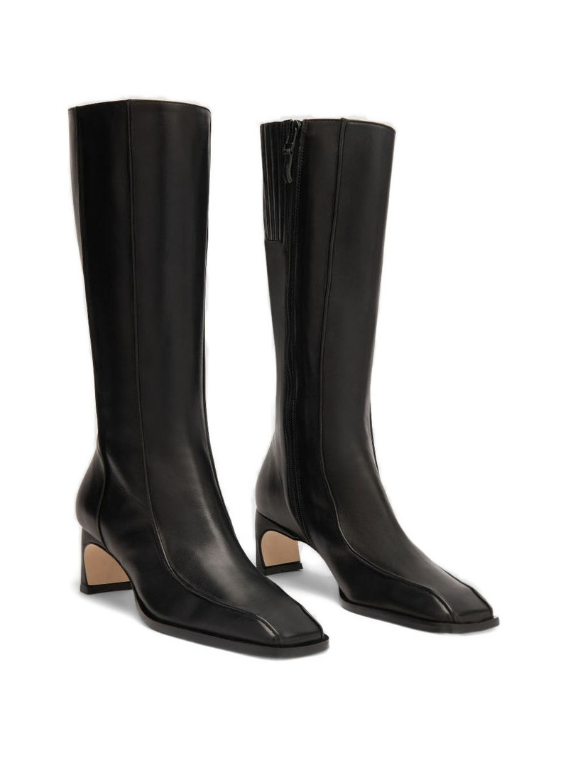 BY FAR Nieves square-toe leather boots outlook