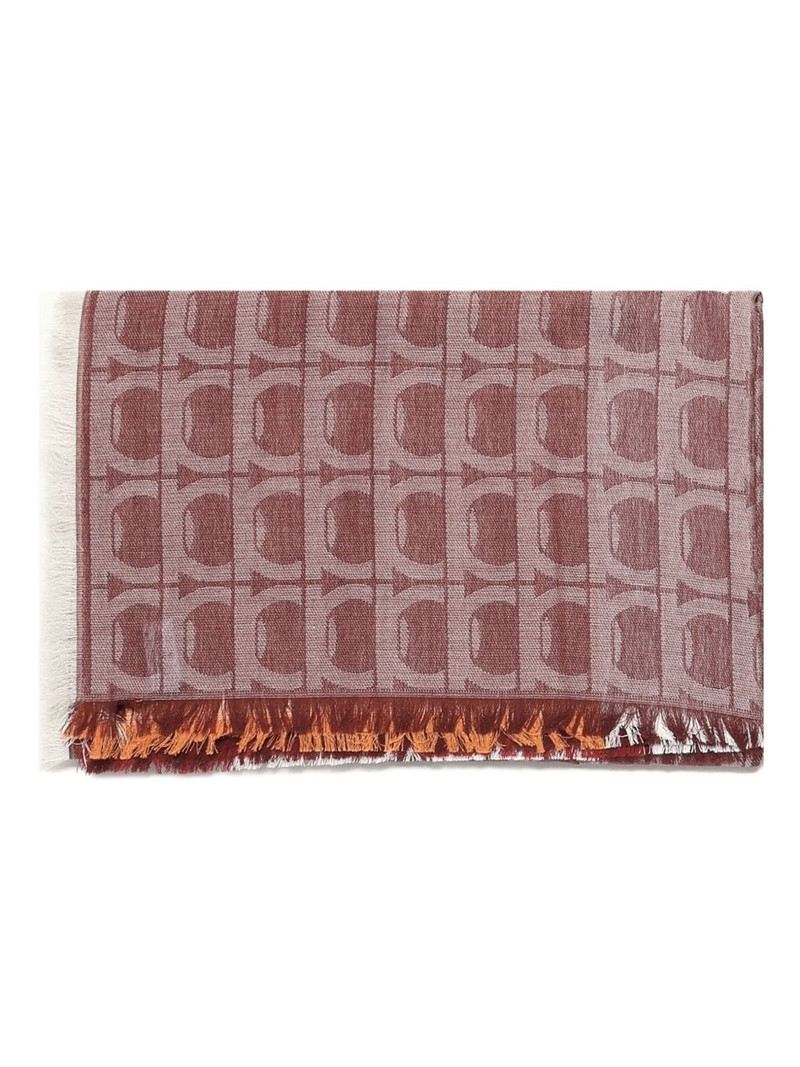 Gancini-pattern cotton scarf 1