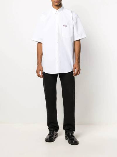 BALENCIAGA embroidered logo short-sleeved shirt outlook