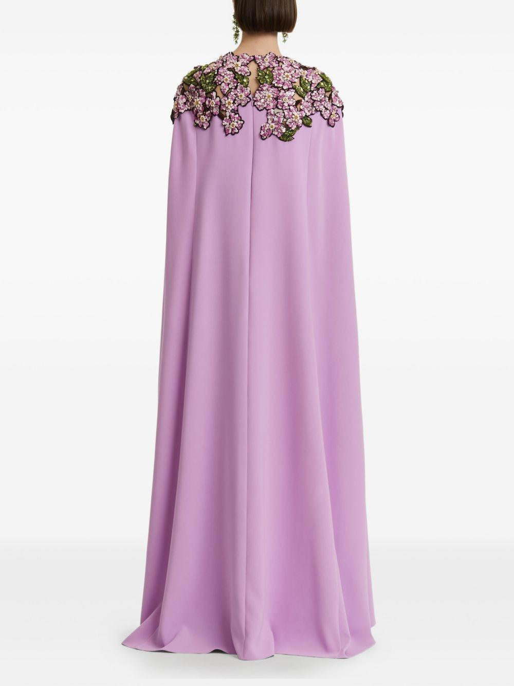 sequin-embellished cape gown - 4