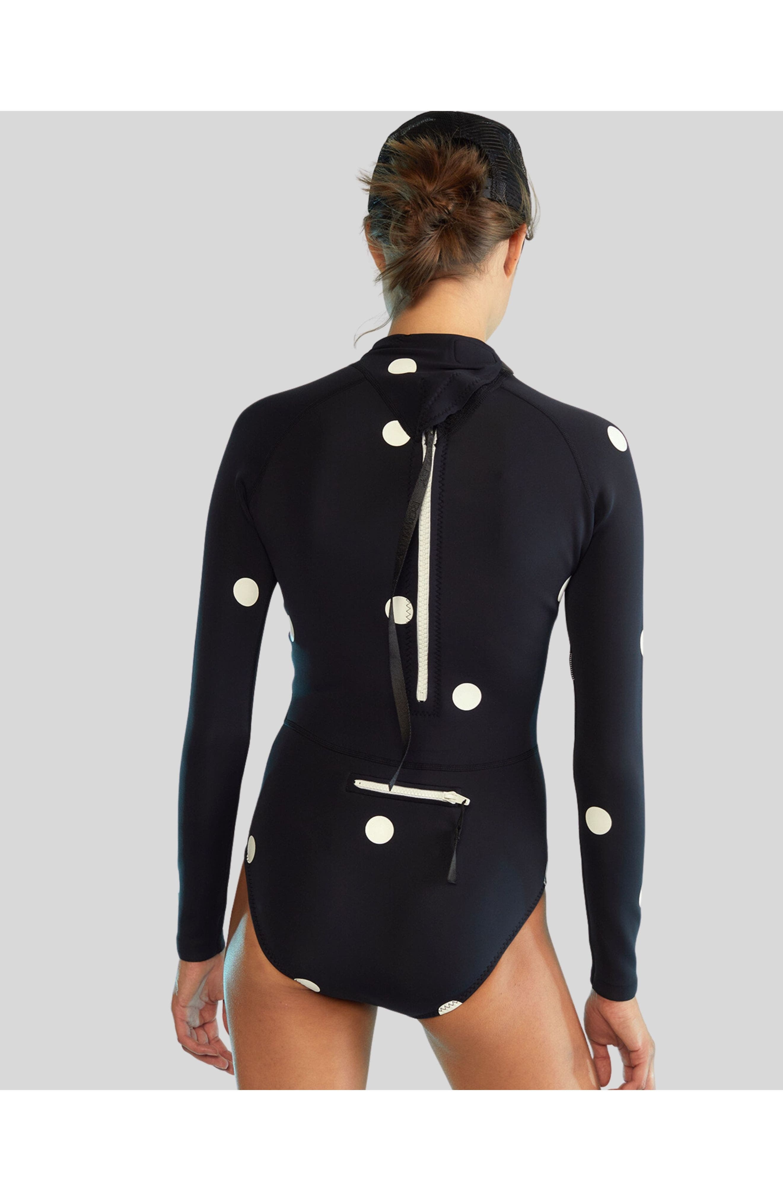 Cynthia Rowley Cruz Wetsuit in Black/white Polka Dot at Nordstrom - 6