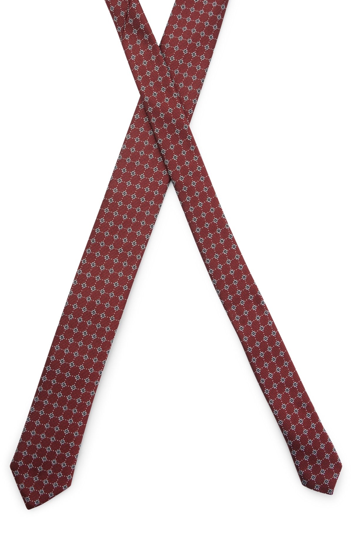 SILK-BLEND TIE WITH JACQUARD-WOVEN PATTERN - 4