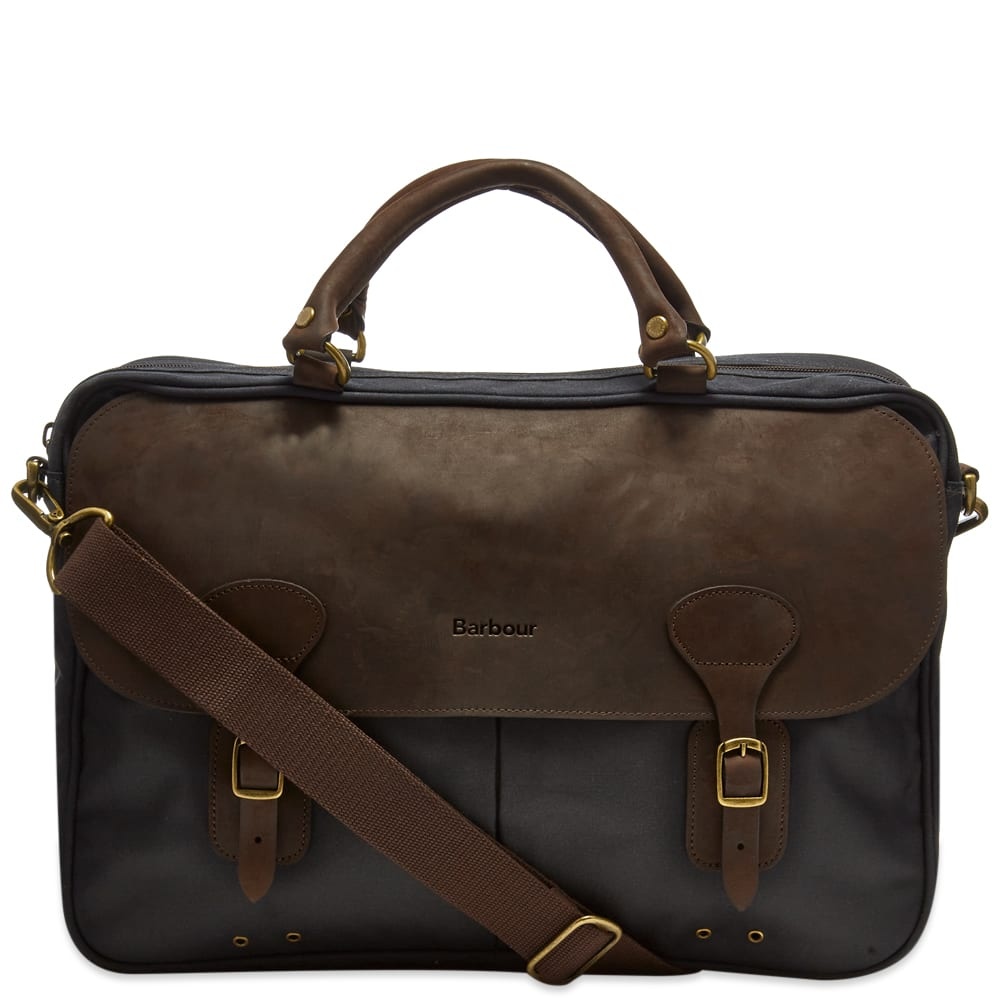 Barbour Wax Leather Briefcase - 1