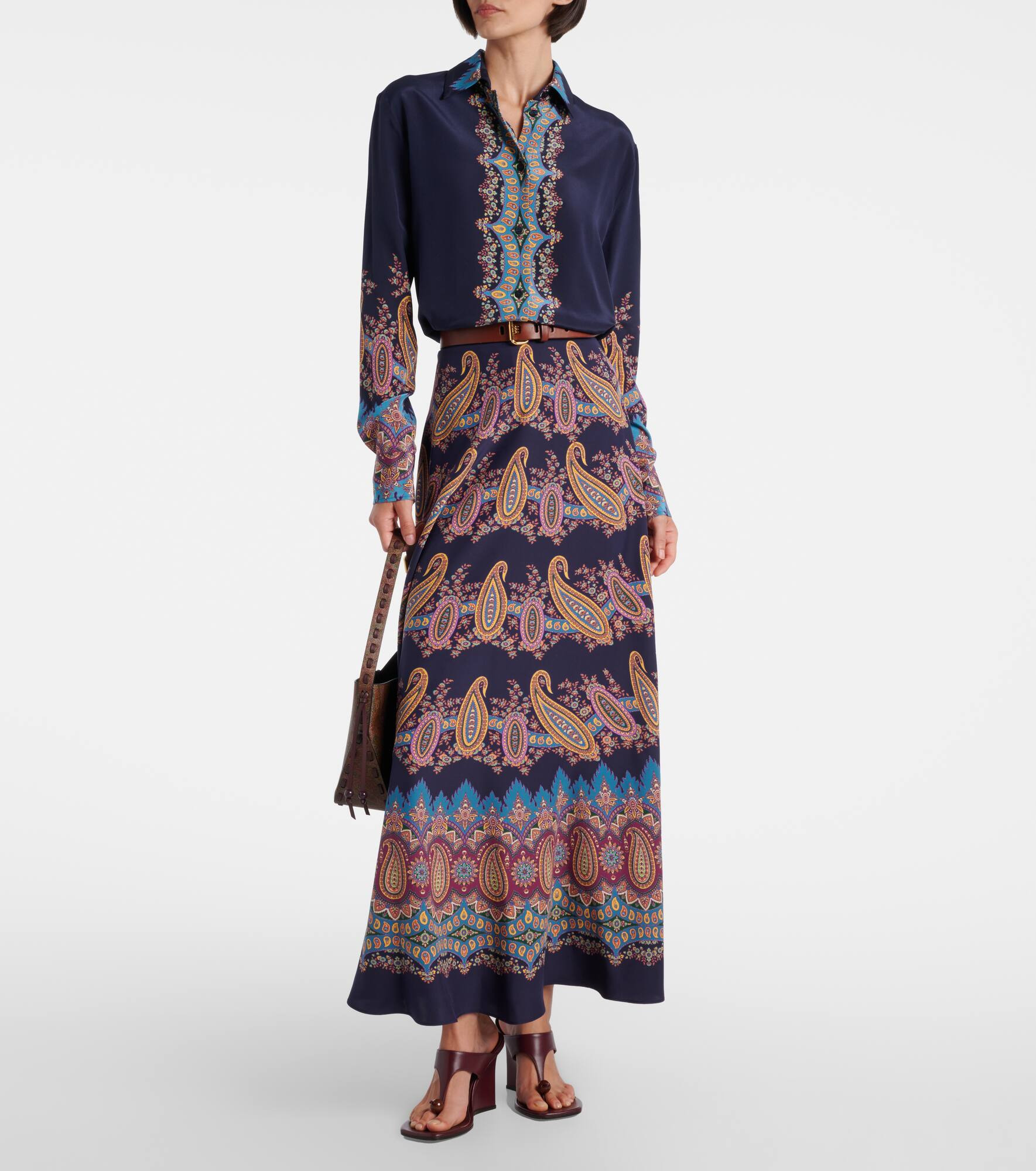 Paisley silk maxi skirt - 2