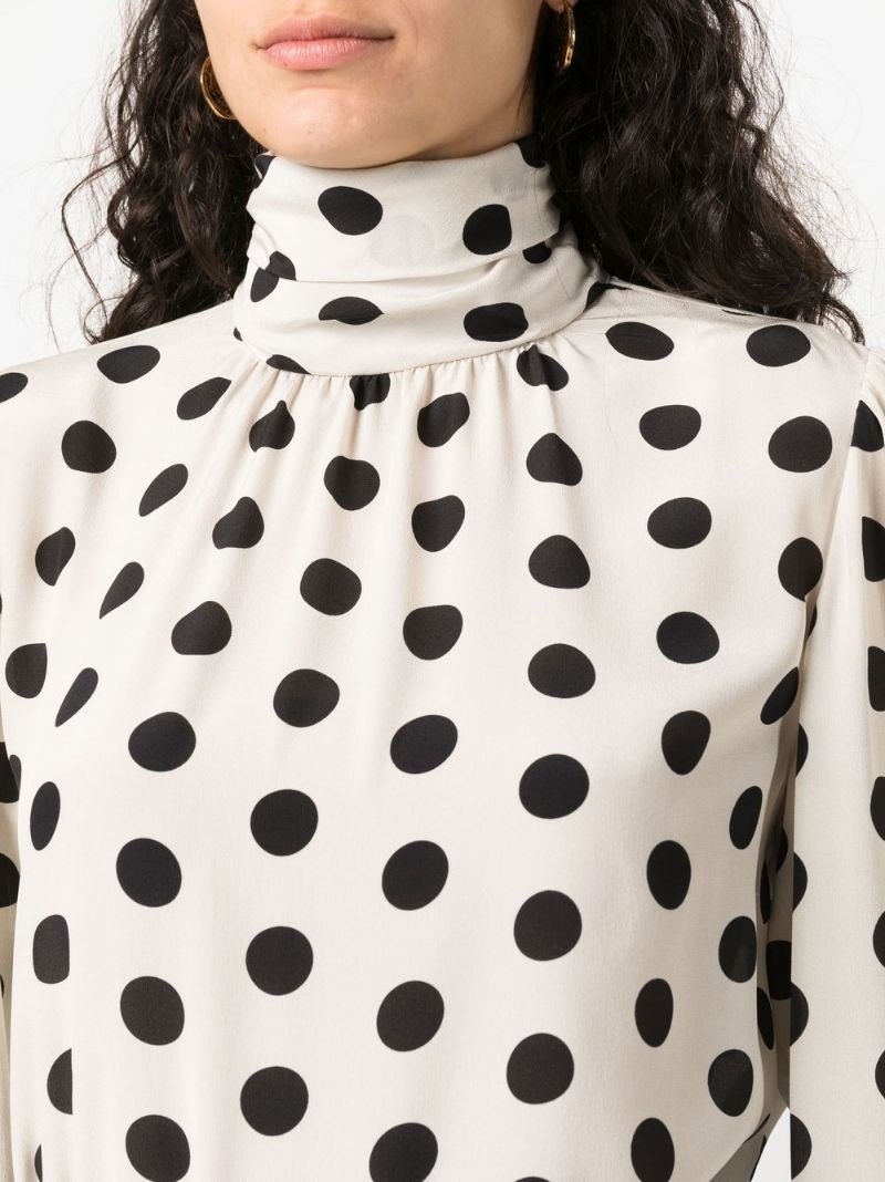 all-over polka-dot print blouse - 5