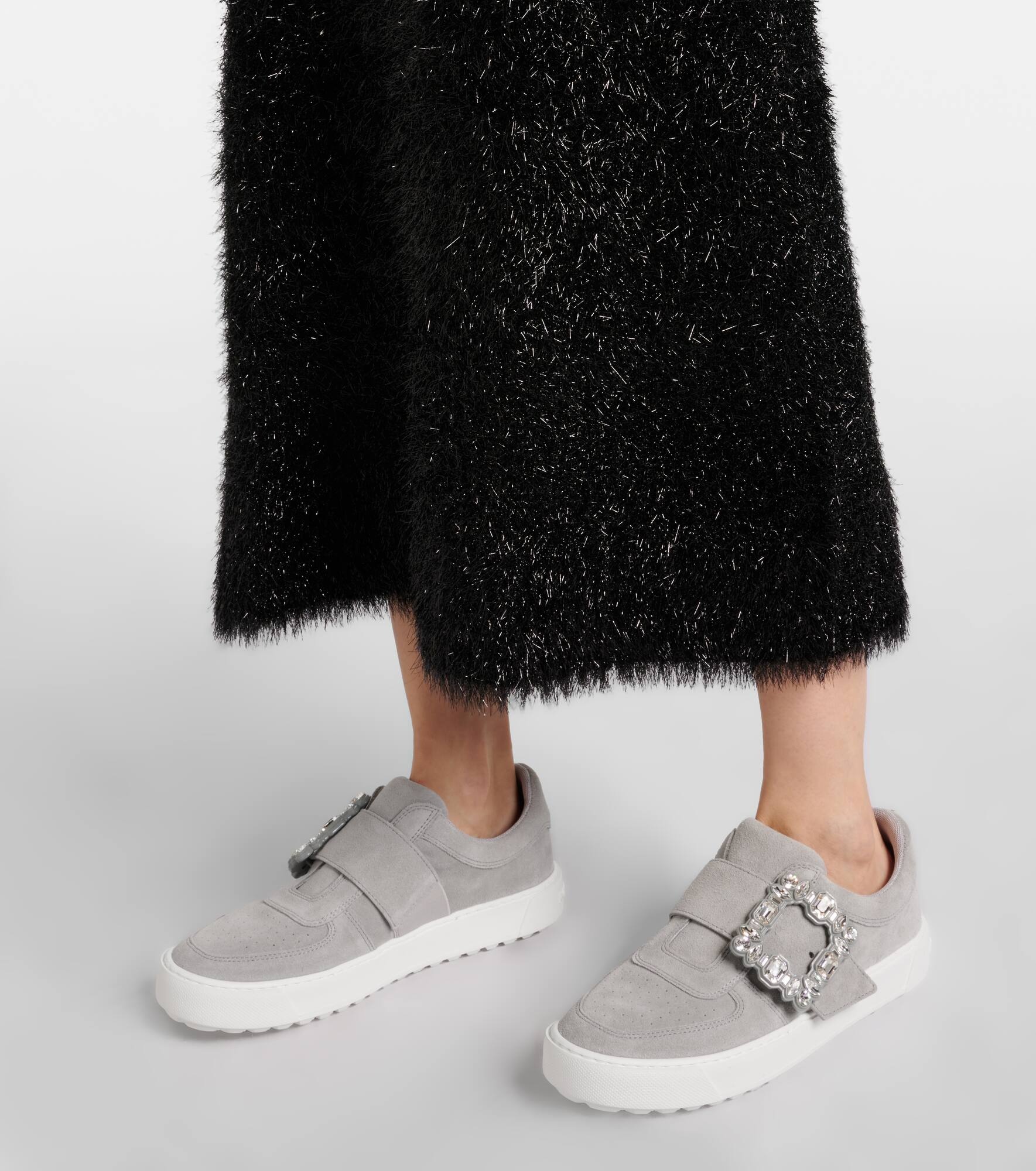 Very Vivier embellished suede sneakers - 4