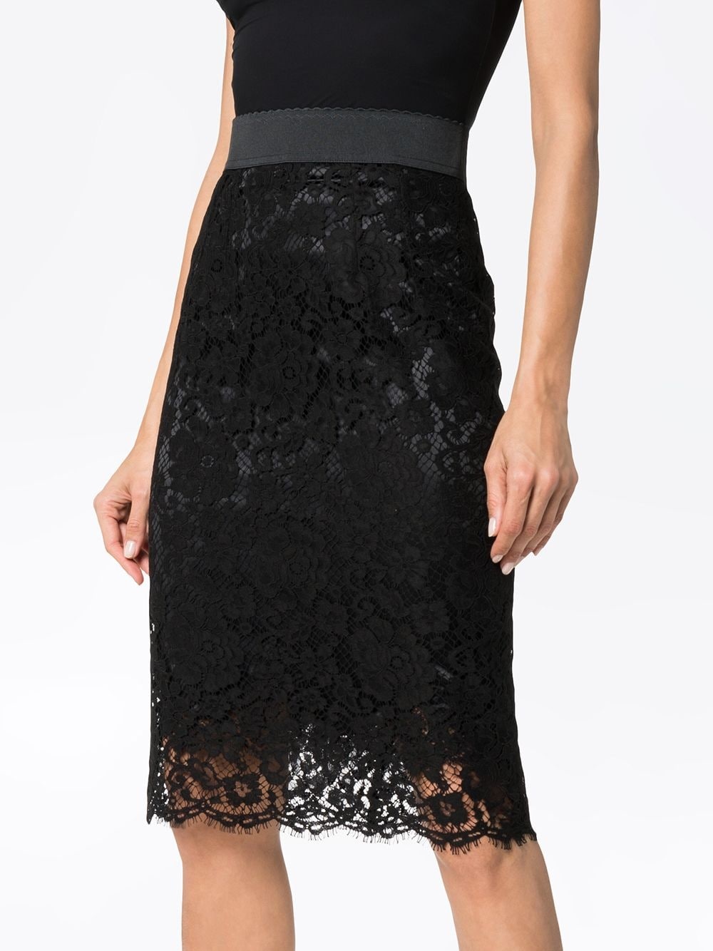 lace midi pencil skirt - 3