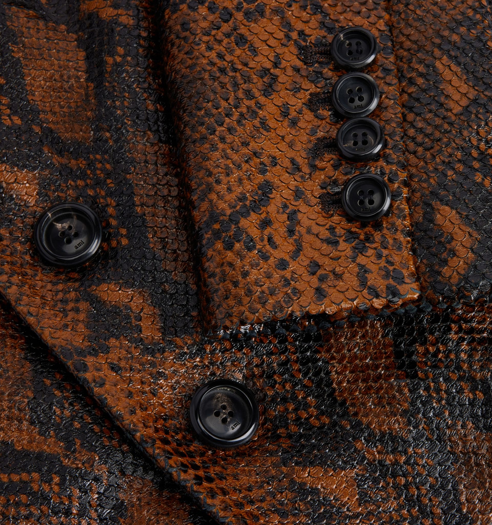 Long Leather Fitted Coat - 3