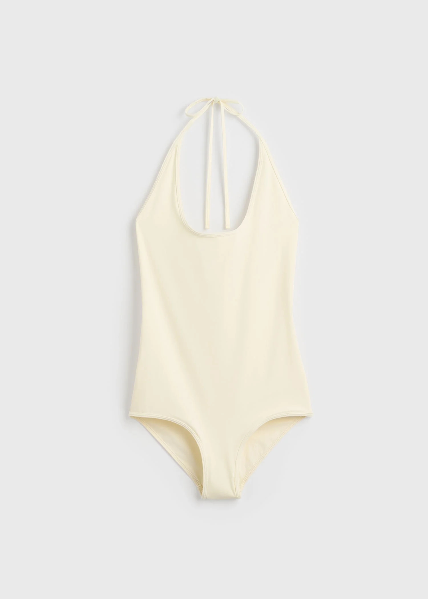 Halter tie swimsuit ecru - 1