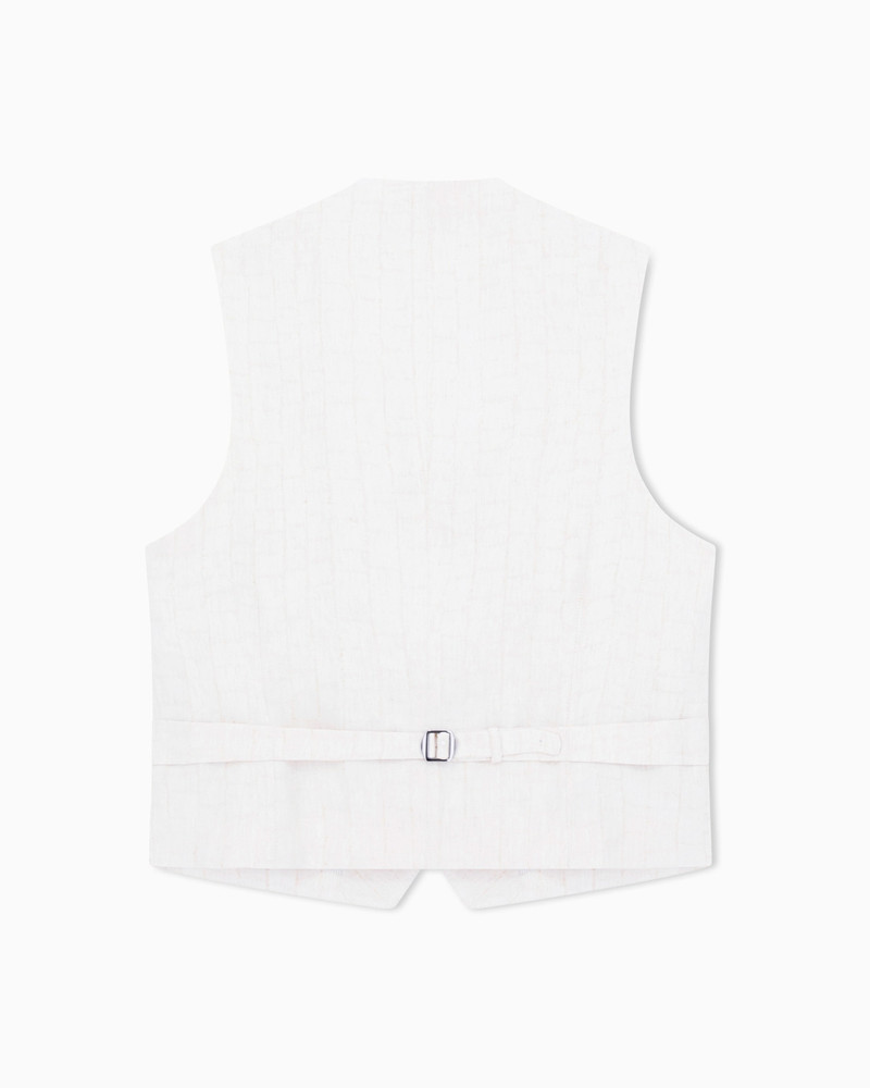 JACQUARD VISCOSE AND LINEN SINGLE-BREASTED WAISTCOAT 3