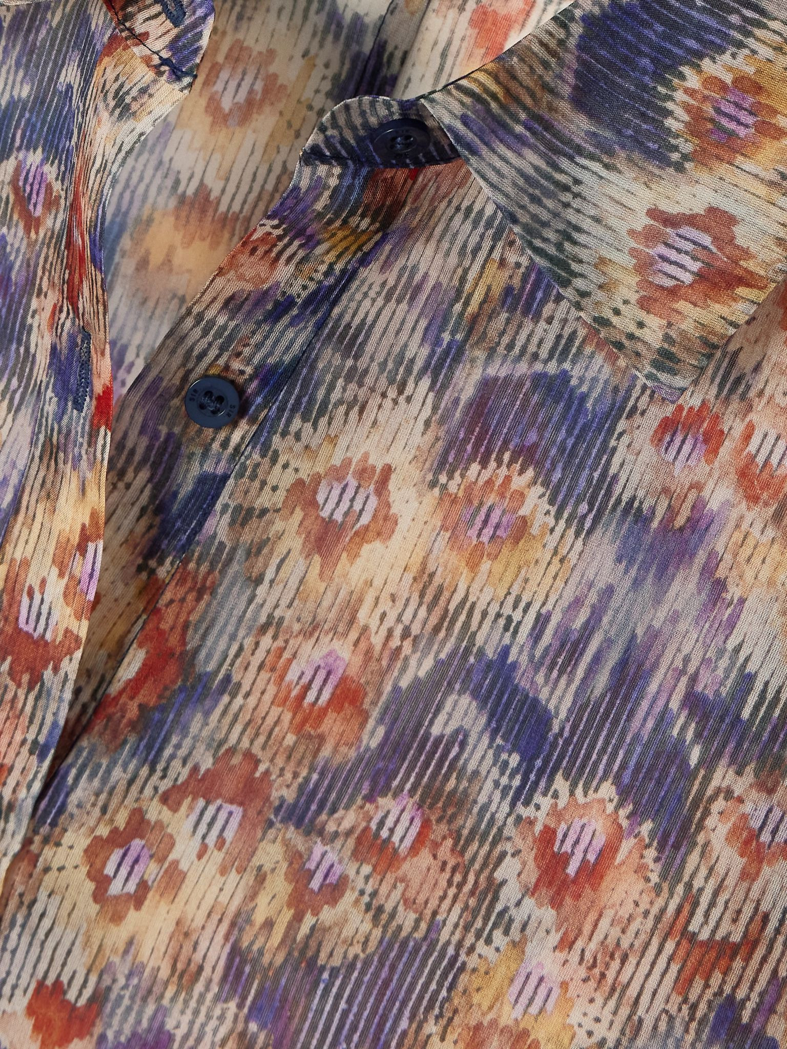 Fiore floral-print silk-organza shirt Multi - 5