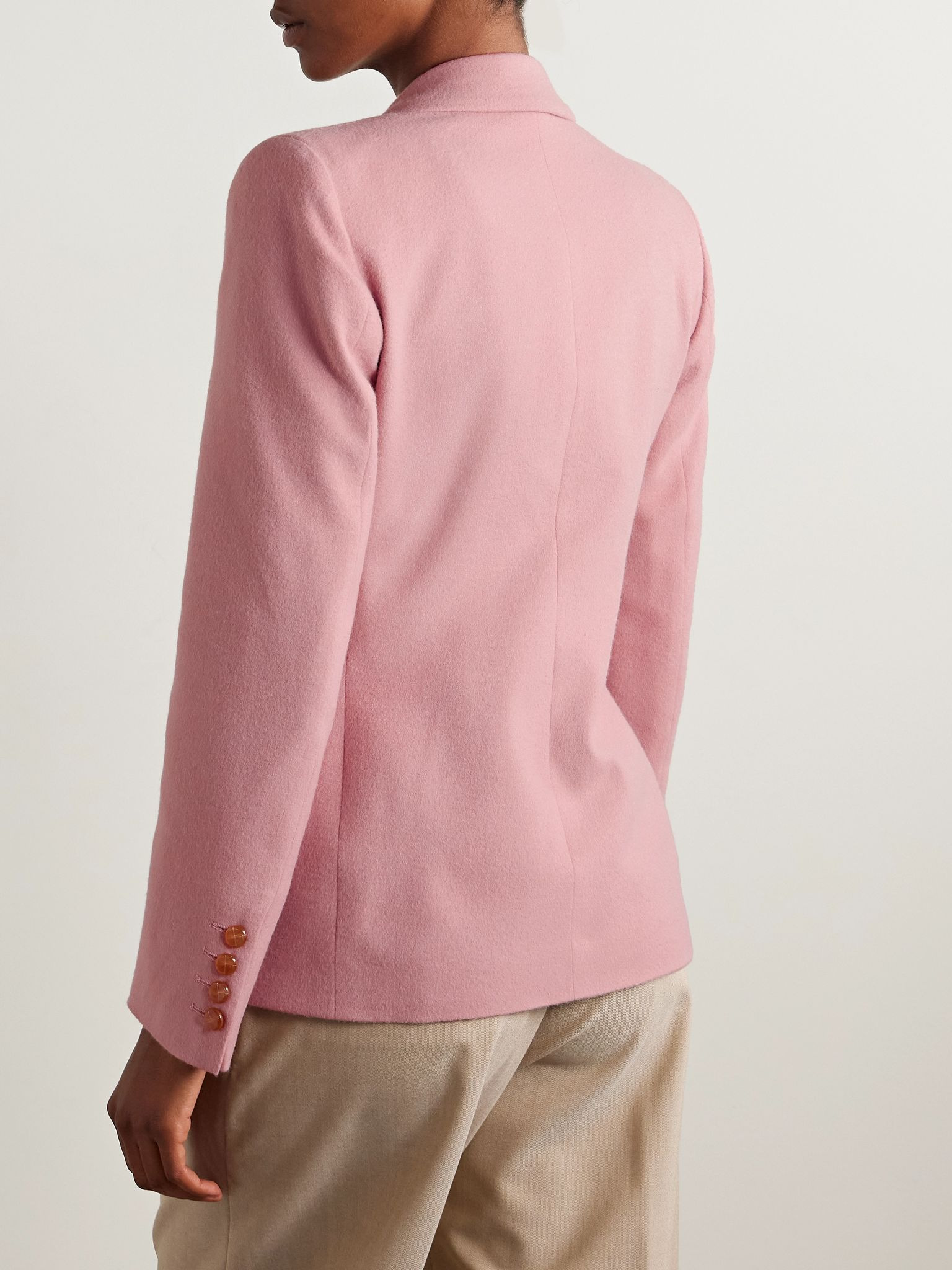 Charmer double-breasted wool and cashmere-blend felt blazer Pink - 3