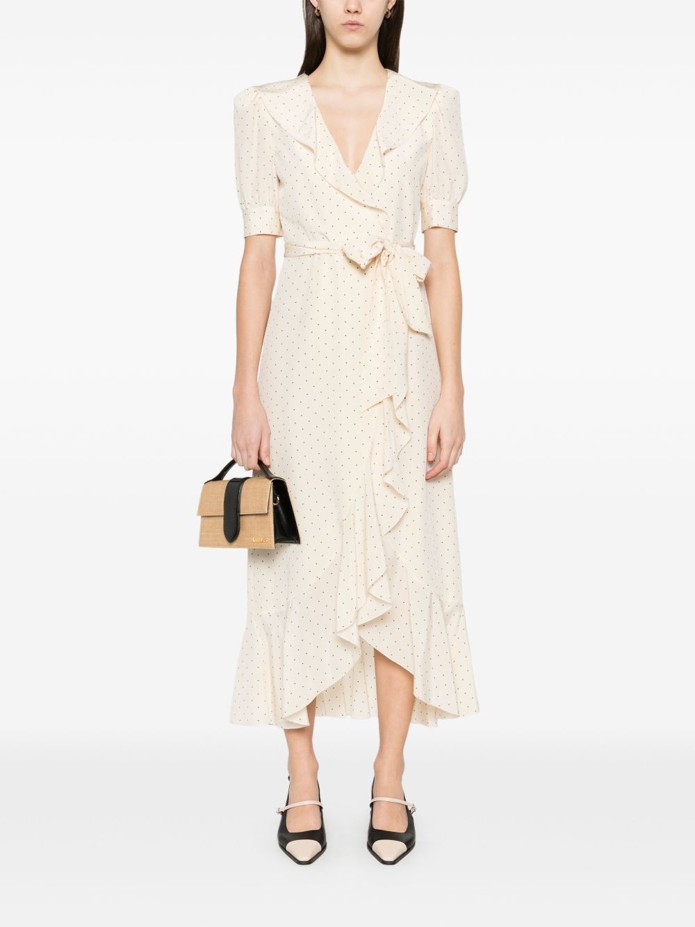 polka-dot wrap midi dress - 2