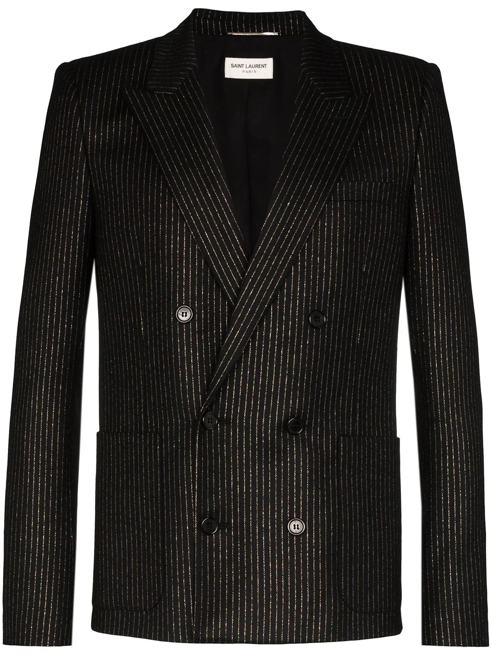 metallic pinstripe double-breasted blazer - 1