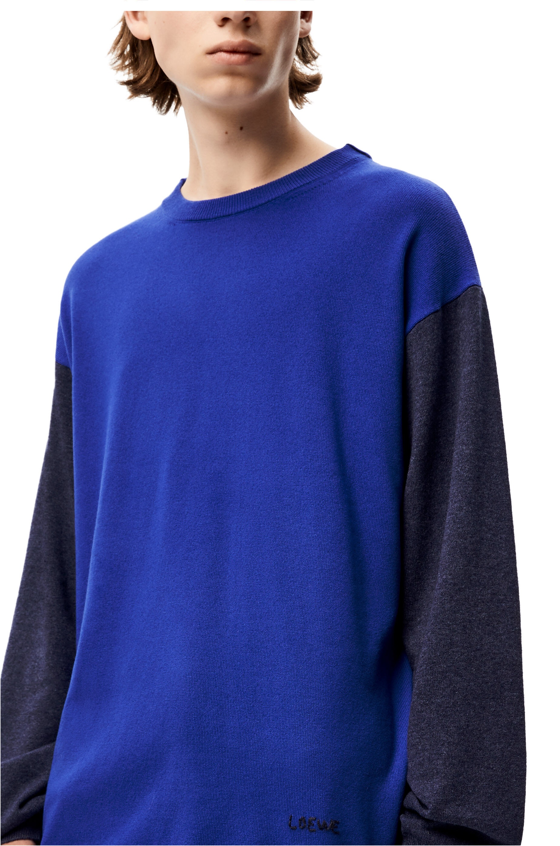 Colour block sweater in wool and cashmere - 5