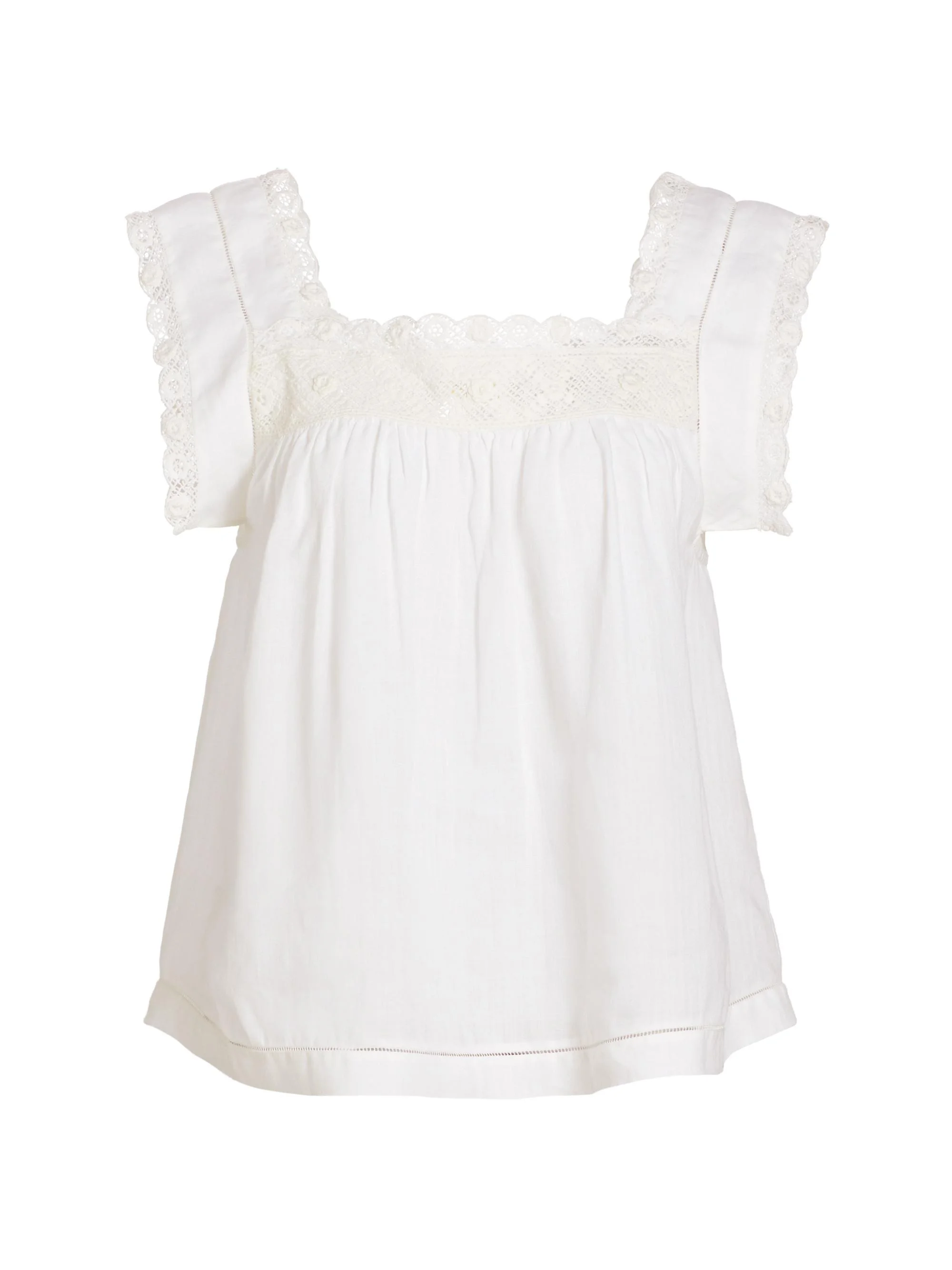 Aphra crochet-trimmed ramie 상단 - 1