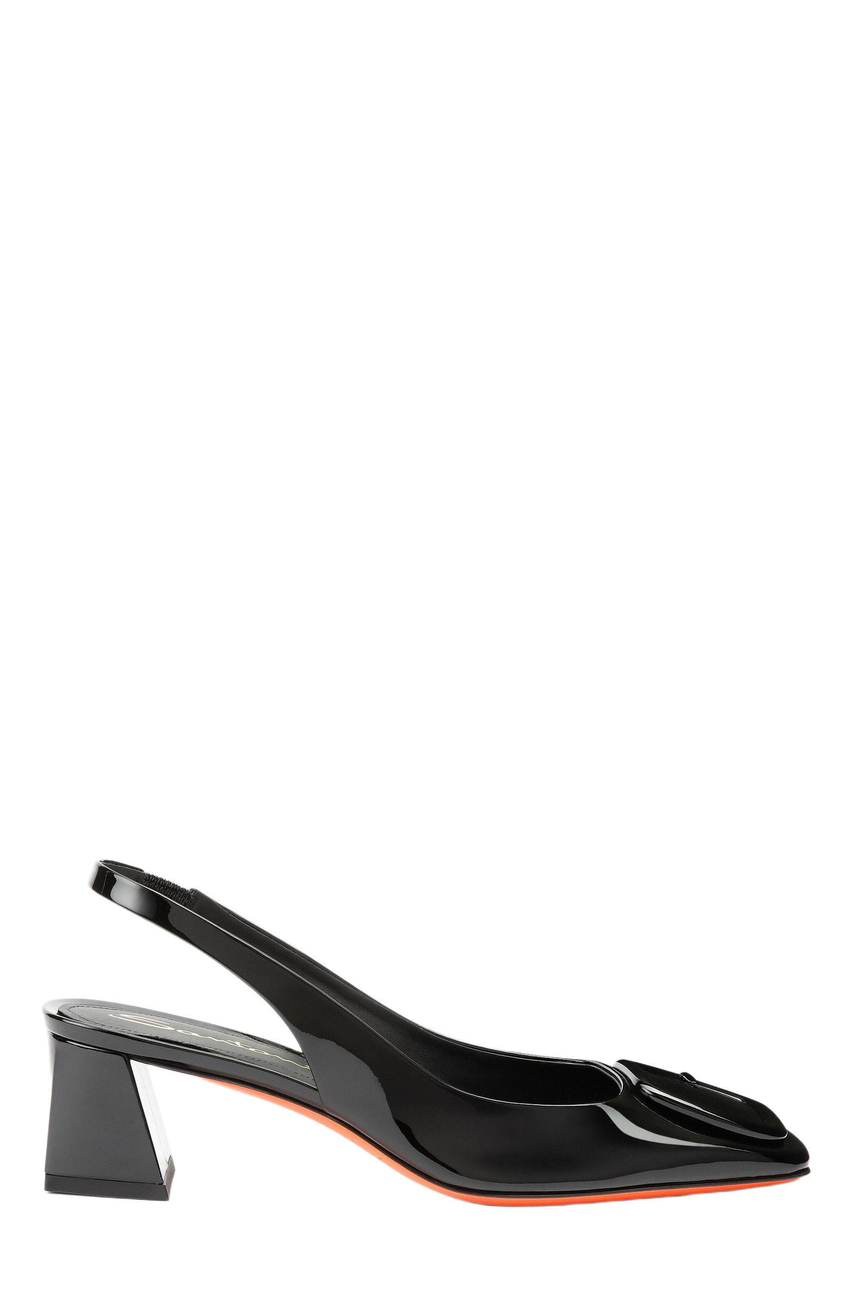 Santoni Women's Lemon Patent Sling Back in Black at Nordstrom - 5
