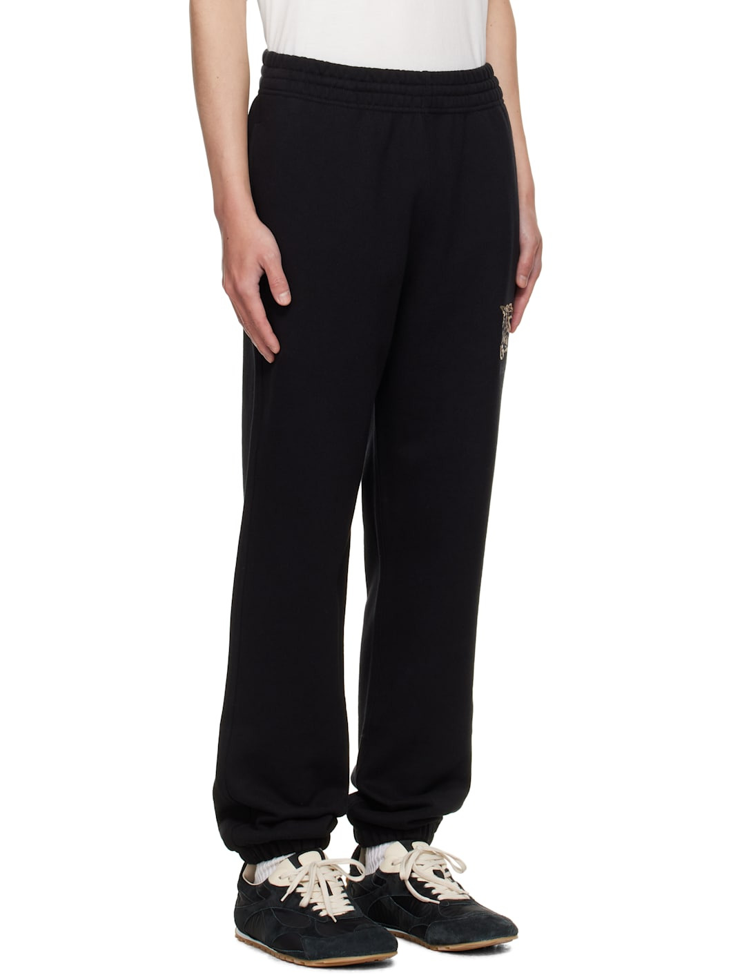 Black EKD Check Cotton Jogging Sweatpants - 2