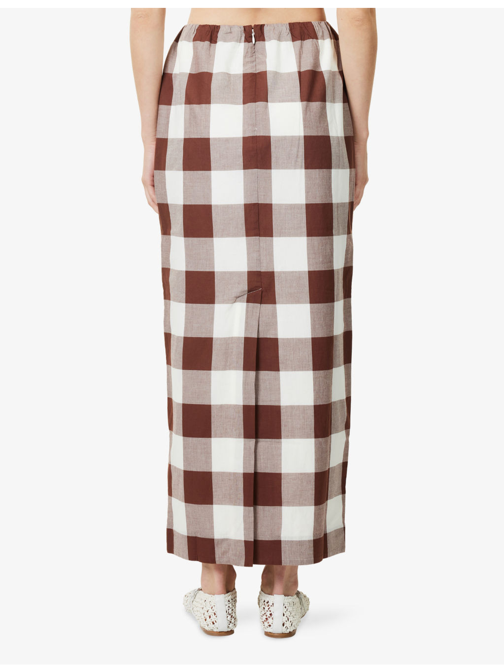 Mira Gingham-Print Cotton Maxi Skirt - 4