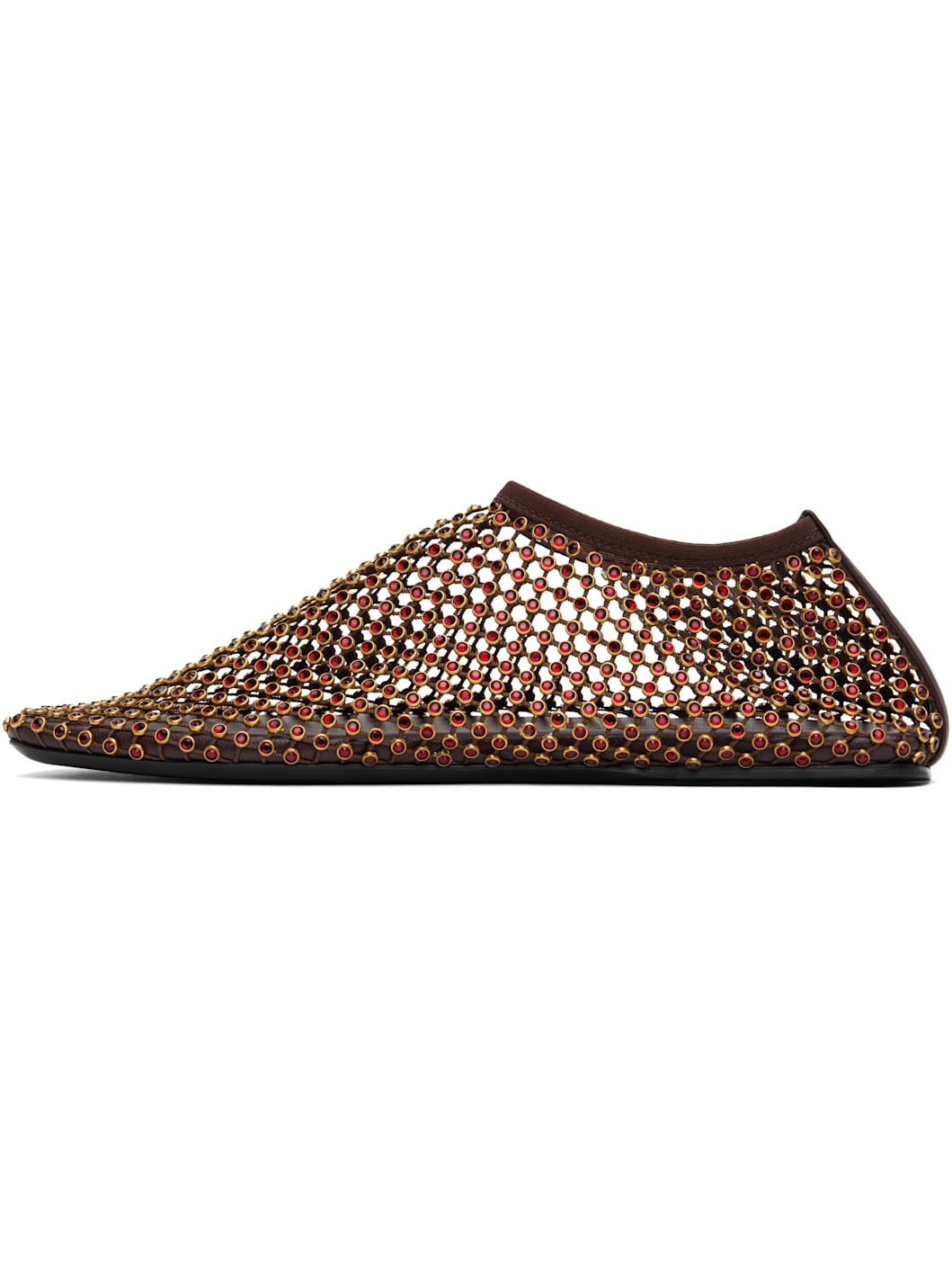 Brown Minette Crystal Ballerina Flats - 3