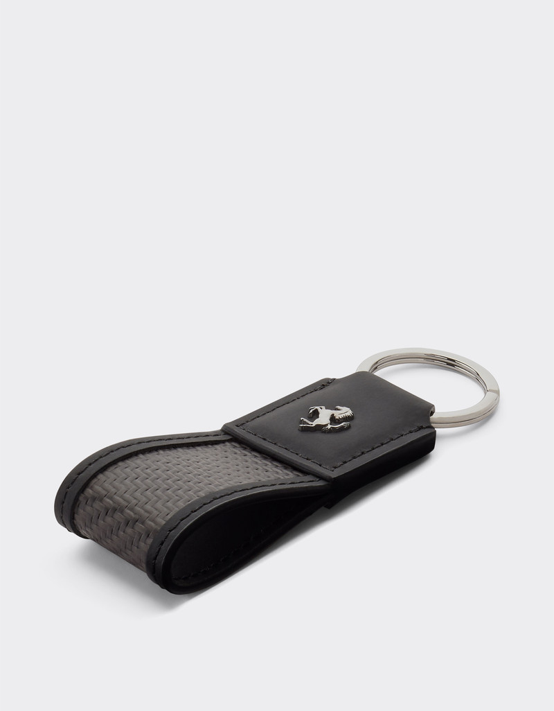 Leather and carbon fiber keychain 3